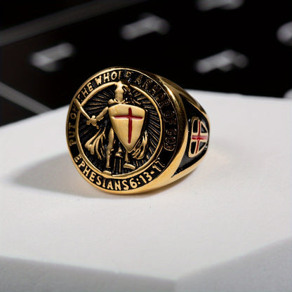 Stainless Steel Vintage Knight Templar Ring