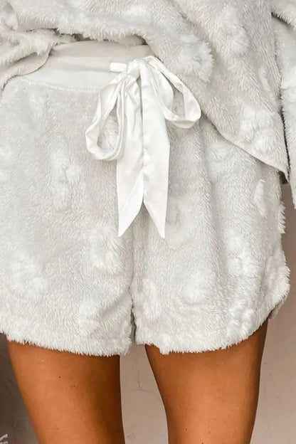 Round Neck Long Sleeve Top and Shorts Lounge Set - Treasured Gift's & More