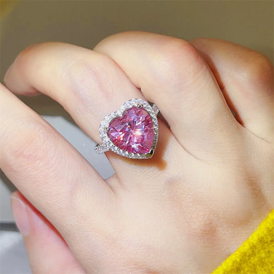 5 Carat Moissanite 925 Sterling Silver Heart Ring - Treasured Gift's & More