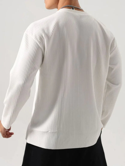 Men's Plus Size Notched Long Sleeve Top - Treasured Gift's & More