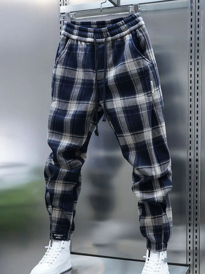 Men's Plus Size Plaid Drawstring Joggers - Treasured Gift's & More