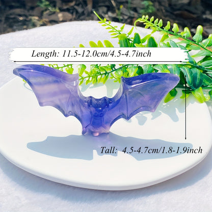 1pc Natural Fluorite Bat Carving, Crystal