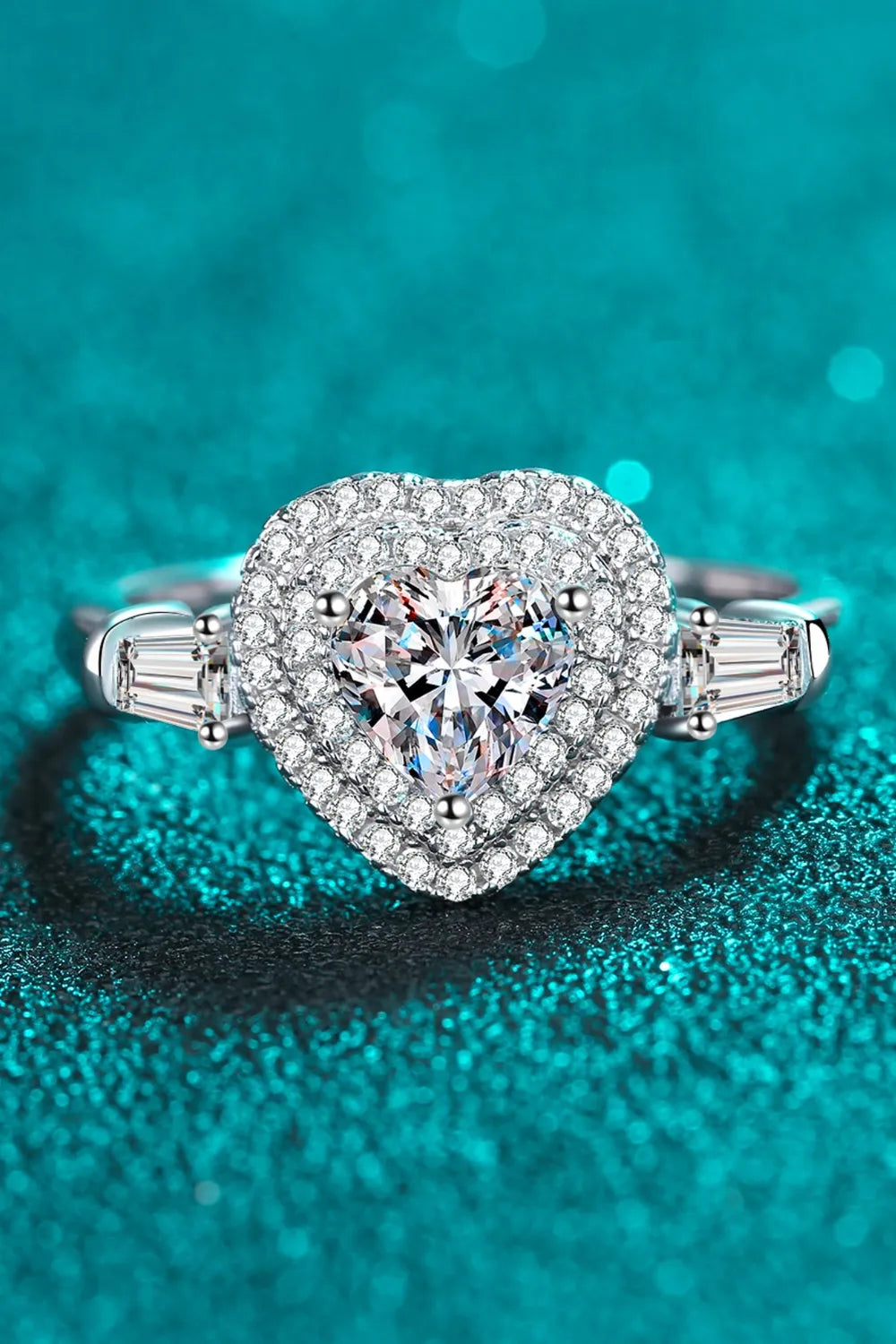 1 Carat Moissanite 925 Sterling Silver Heart Ring - Treasured Gift's & More