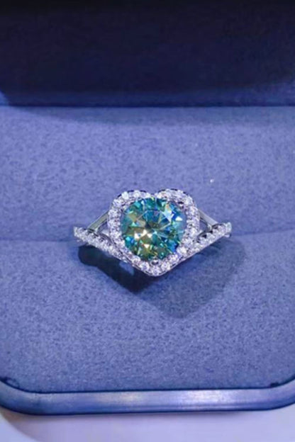 Adored 1 Carat Moissanite 925 Sterling Silver Heart Ring - Treasured Gift's & More