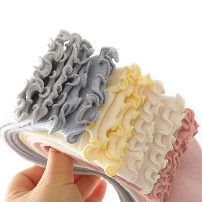 Loose Mouth Fungus Edge Combed Cotton Girls Baby Socks