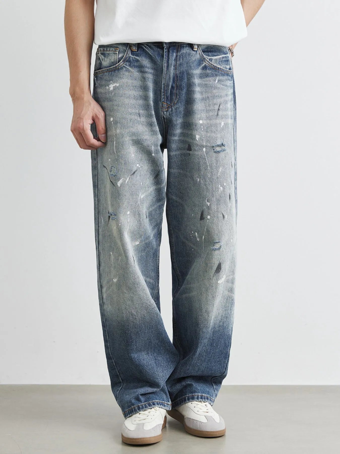 Men's Distressed Paint Splatter Relaxed Fit Jeans - Treasured Gift's & More
