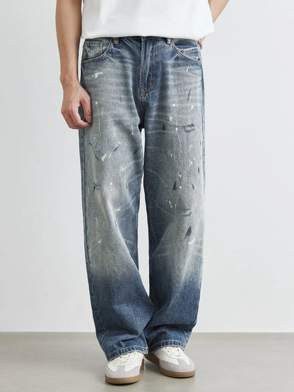 Men's Distressed Paint Splatter Relaxed Fit Jeans - Treasured Gift's & More
