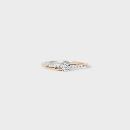 Inlaid Zircon Bicolor Rose Gold-Plated Ring - Treasured Gift's & More
