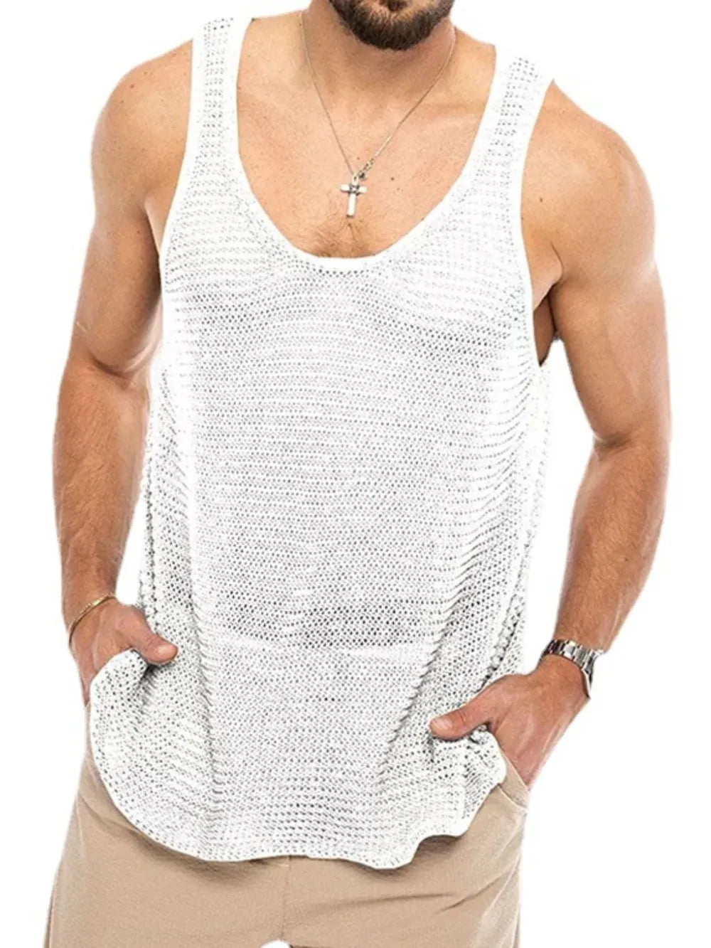 Men's Plus Size Scoop Neck Knit Tank - Treasured Gift's & More