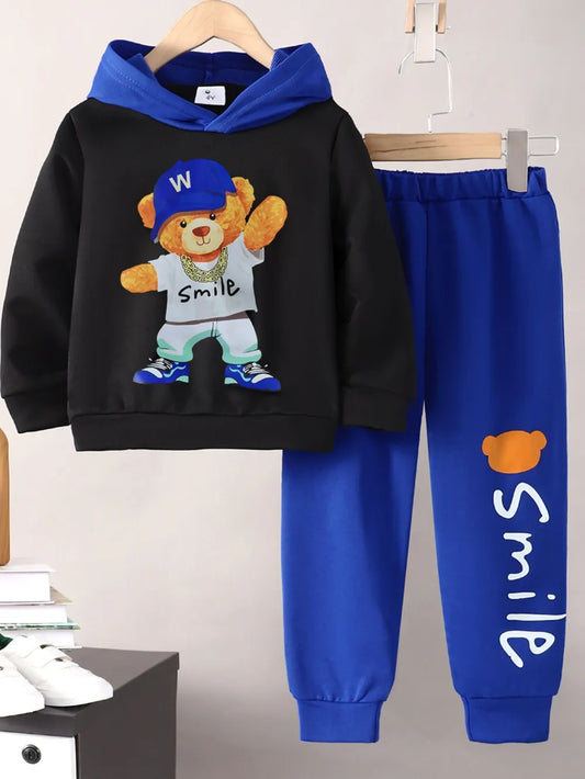 Children's Cartoon Graphic Hoodie and Pants Set - Treasured Gift's & More
