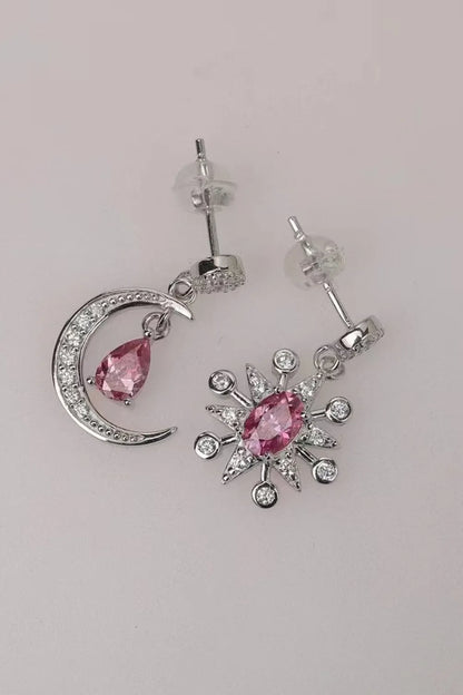 1 Carat Moissanite 925 Sterling Silver Moon & Star Earrings - Treasured Gift's & More