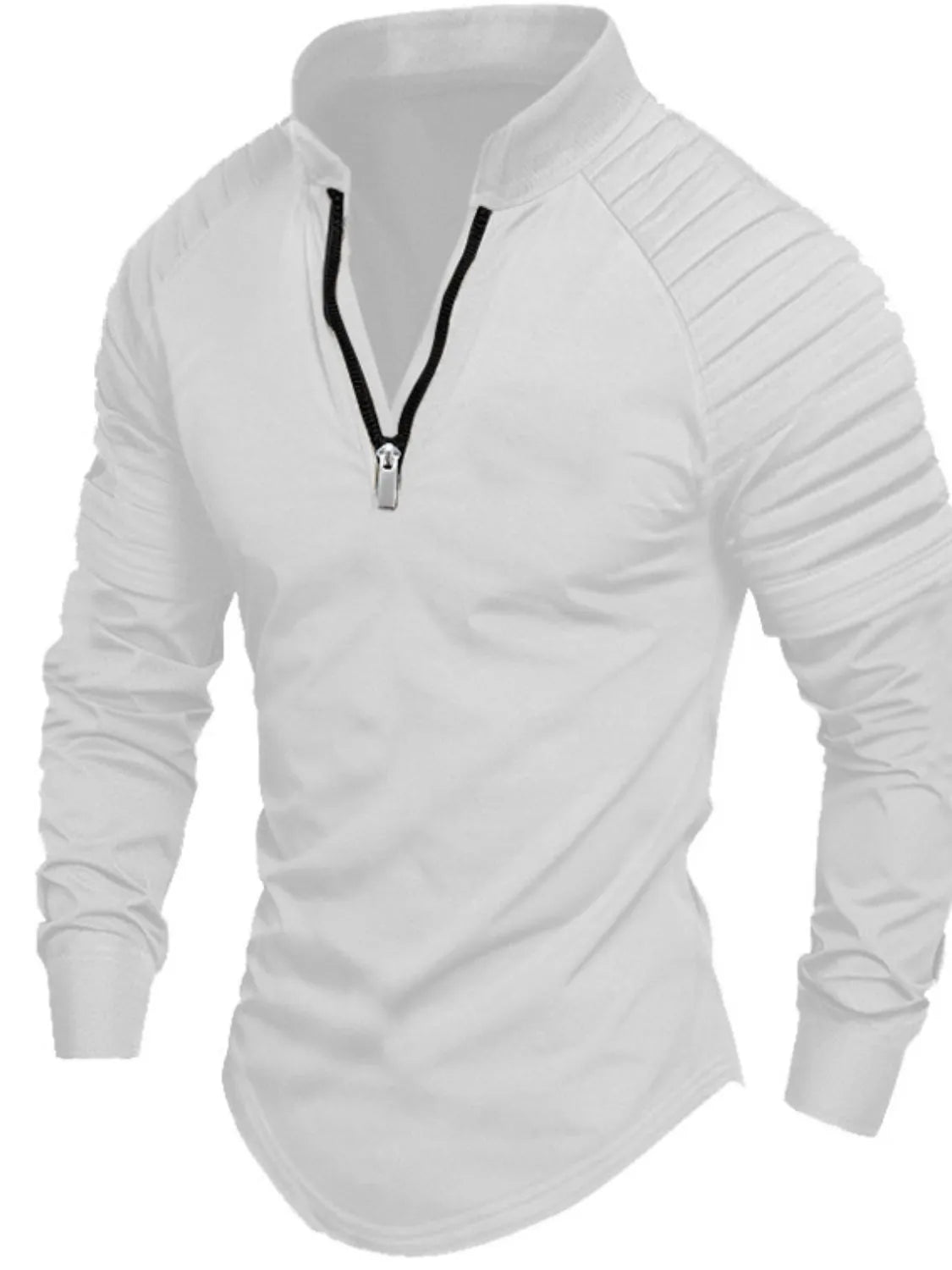 Men's Full Size Quarter Zip Long Sleeve Polo Plus SIze - Treasured Gift's & More