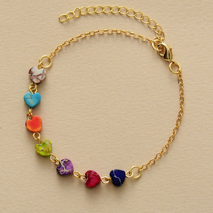 Heart Natural Stone Bracelet - Treasured Gift's & More