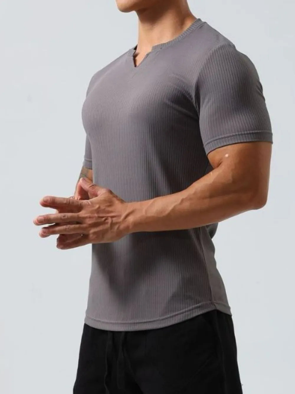 Men's Plus Size Notched Short Sleeve T-Shirt - Treasured Gift's & More
