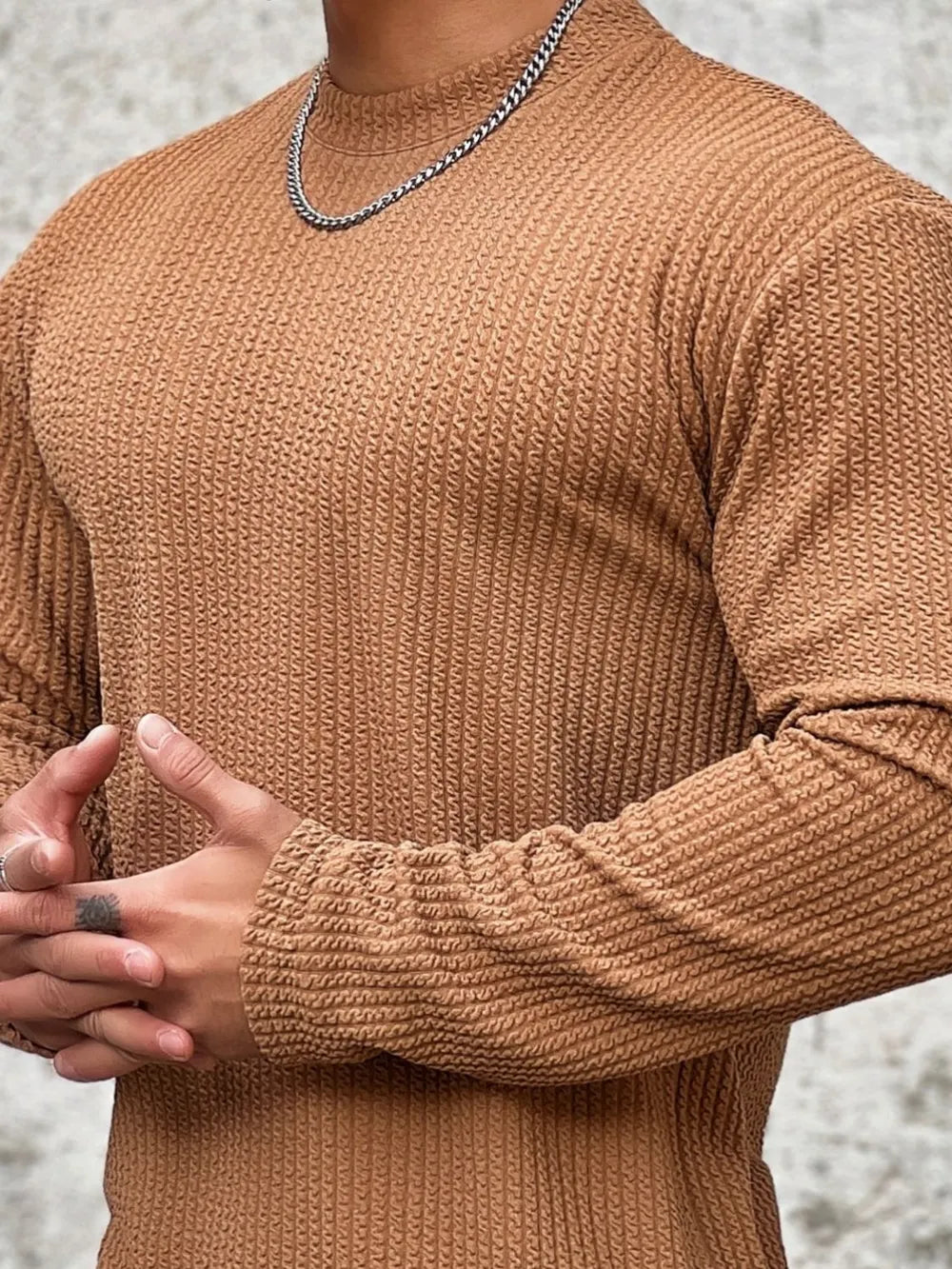 Men's Plus Size Round Neck Long Sleeve T-Shirt - Treasured Gift's & More
