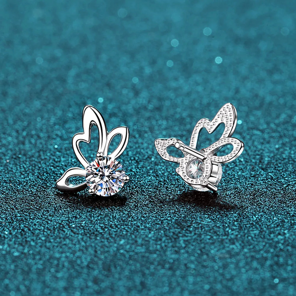 1 Carat Moissanite Butterfly Shape Earrings - Treasured Gift's & More