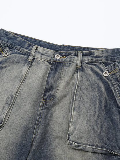 Men's Full Size Washed Cargo Jeans Plus Size - Treasured Gift's & More
