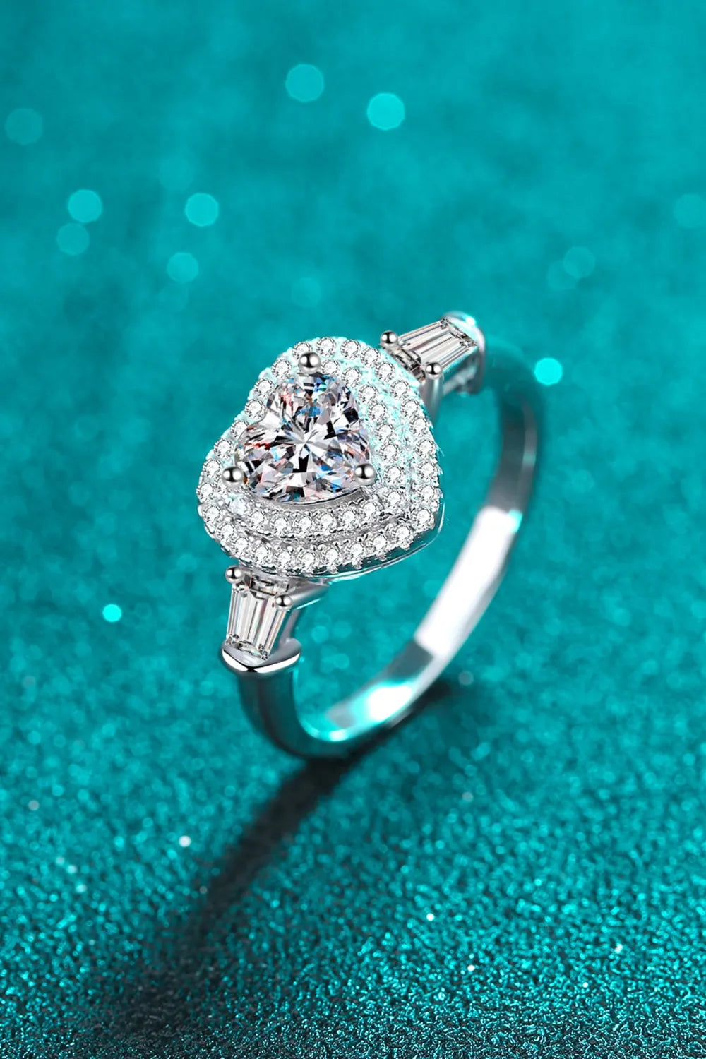 1 Carat Moissanite 925 Sterling Silver Heart Ring - Treasured Gift's & More