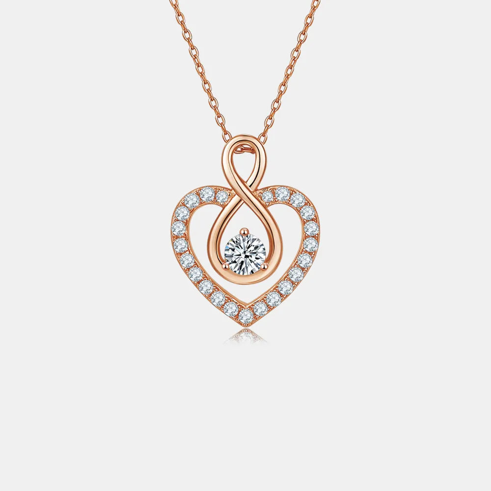 1 Carat Moissanite 925 Sterling Silver Heart Shape Necklace - Treasured Gift's & More