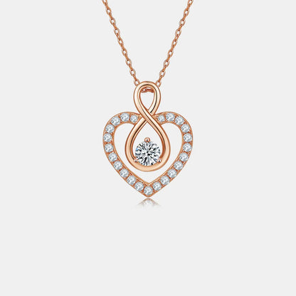 1 Carat Moissanite 925 Sterling Silver Heart Shape Necklace - Treasured Gift's & More