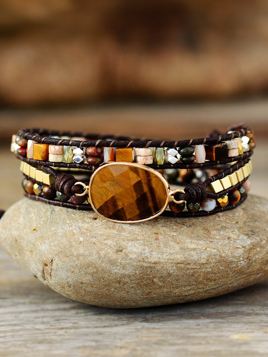 Geometrical Shape Triple-Layer Bracelet - Treasured Gift's & More