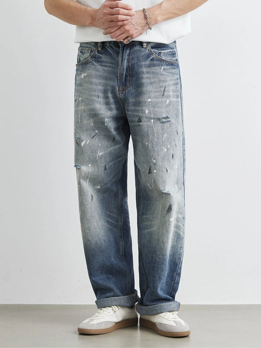 Men's Distressed Paint Splatter Relaxed Fit Jeans - Treasured Gift's & More