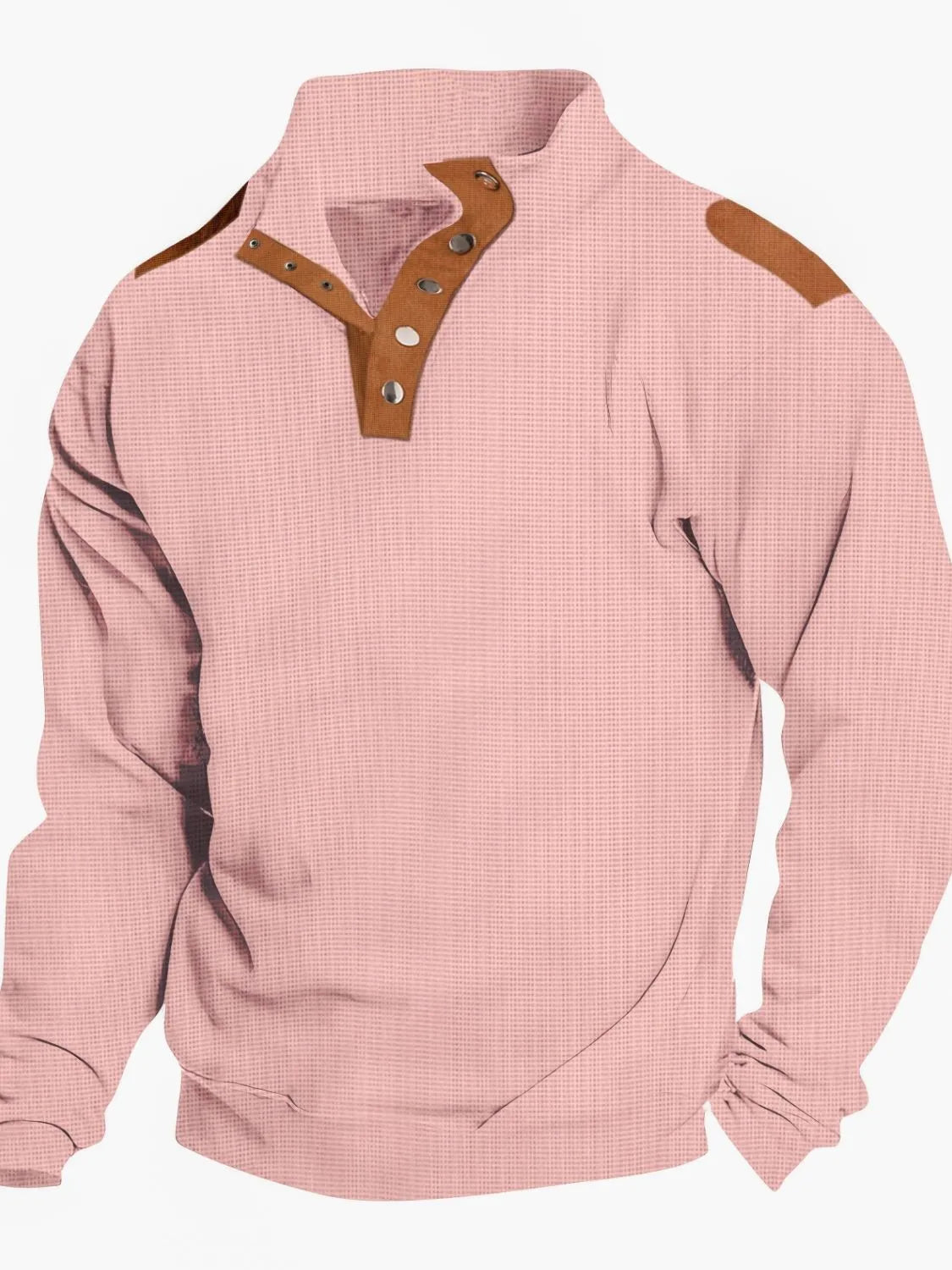 Men's Full Size Stand Collar Long Sleeve Polo Plus Size - Treasured Gift's & More