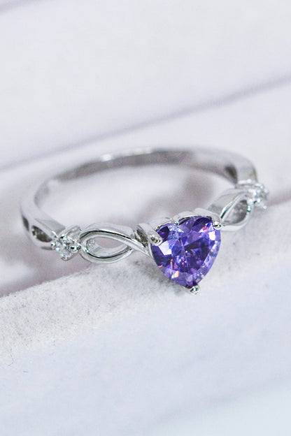 Crystal Heart 925 Sterling Silver Ring - Treasured Gift's & More
