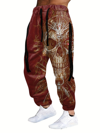 Halloween Skull Print, Men's Drawstring Sweatpants