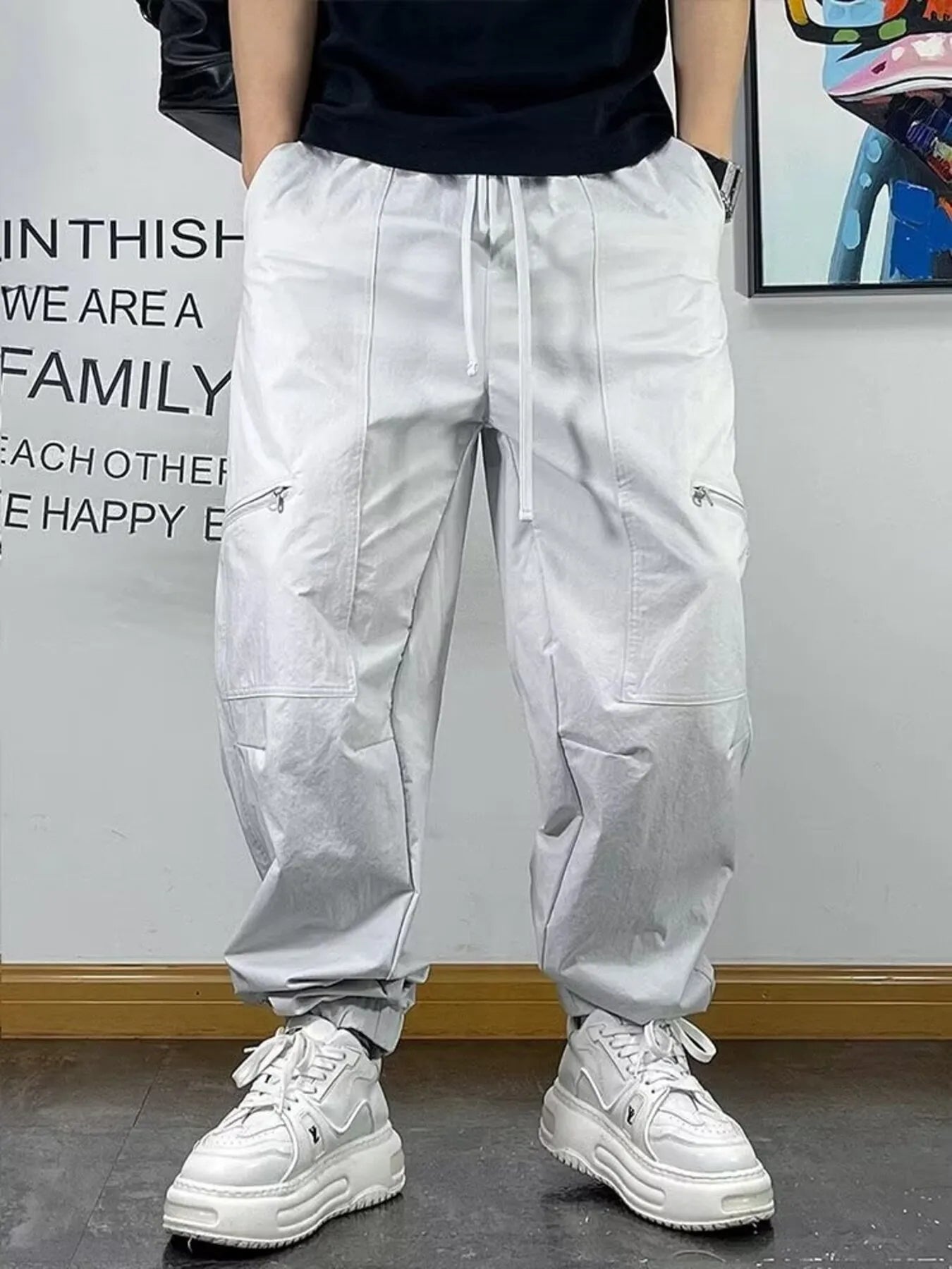 Men's Plus Size Drawstring Loose Fit Pants - Treasured Gift's & More