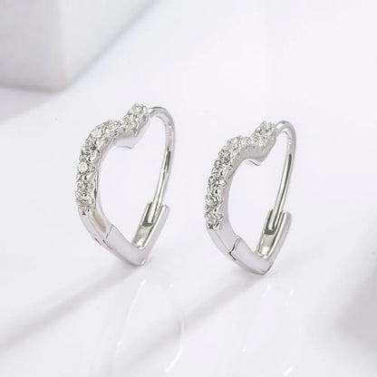 925 Serling Silver Zircon Heart Shape Earrings - Treasured Gift's & More
