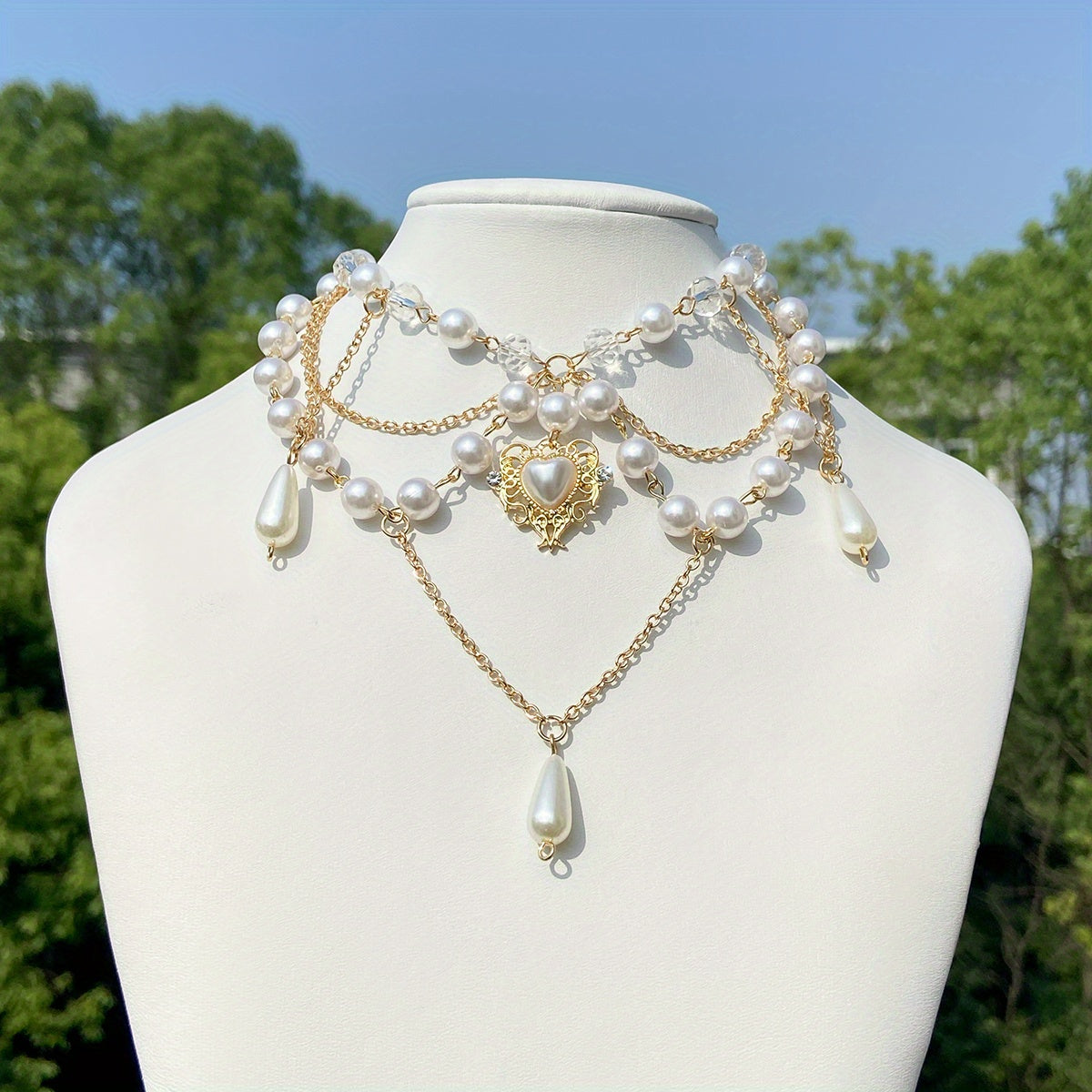 Crystal Hollow Love Heart Pendant Necklace