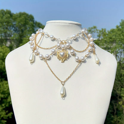 Crystal Hollow Love Heart Pendant Necklace