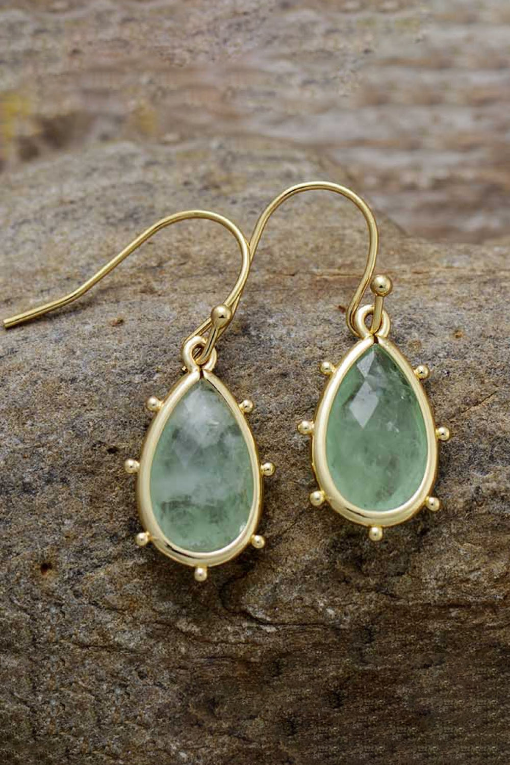 Natural Stone Teardrop Earrings - Treasured Gift's & More