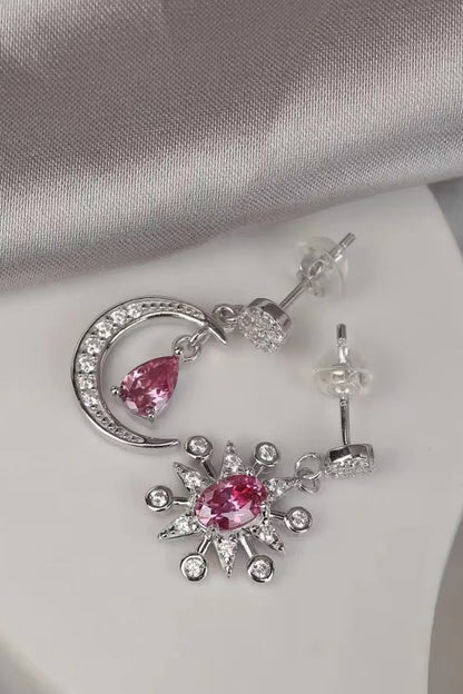 1 Carat Moissanite 925 Sterling Silver Moon & Star Earrings - Treasured Gift's & More