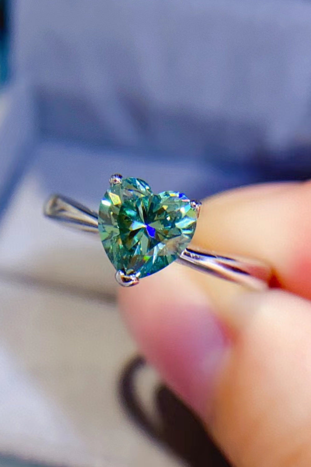 1 Carat Moissanite Heart 925 Sterling Silver Ring - Treasured Gift's & More
