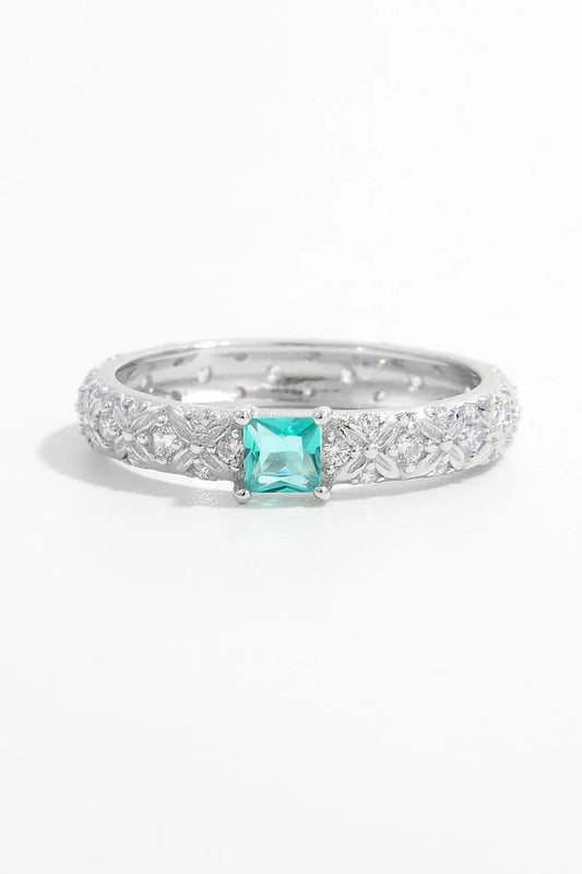 925 Sterling Silver Square Zircon Ring - Treasured Gift's & More
