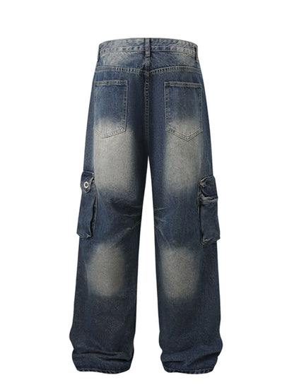 Men's Full Size Washed Cargo Jeans Plus Size - Treasured Gift's & More