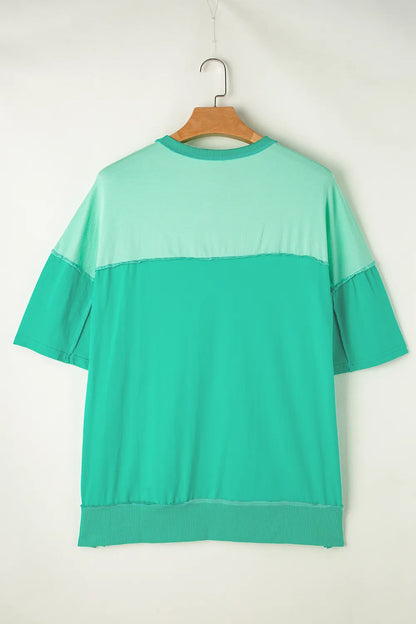 High-Low Round Neck Half Sleeve T-Shirt - Treasured Gift's & More