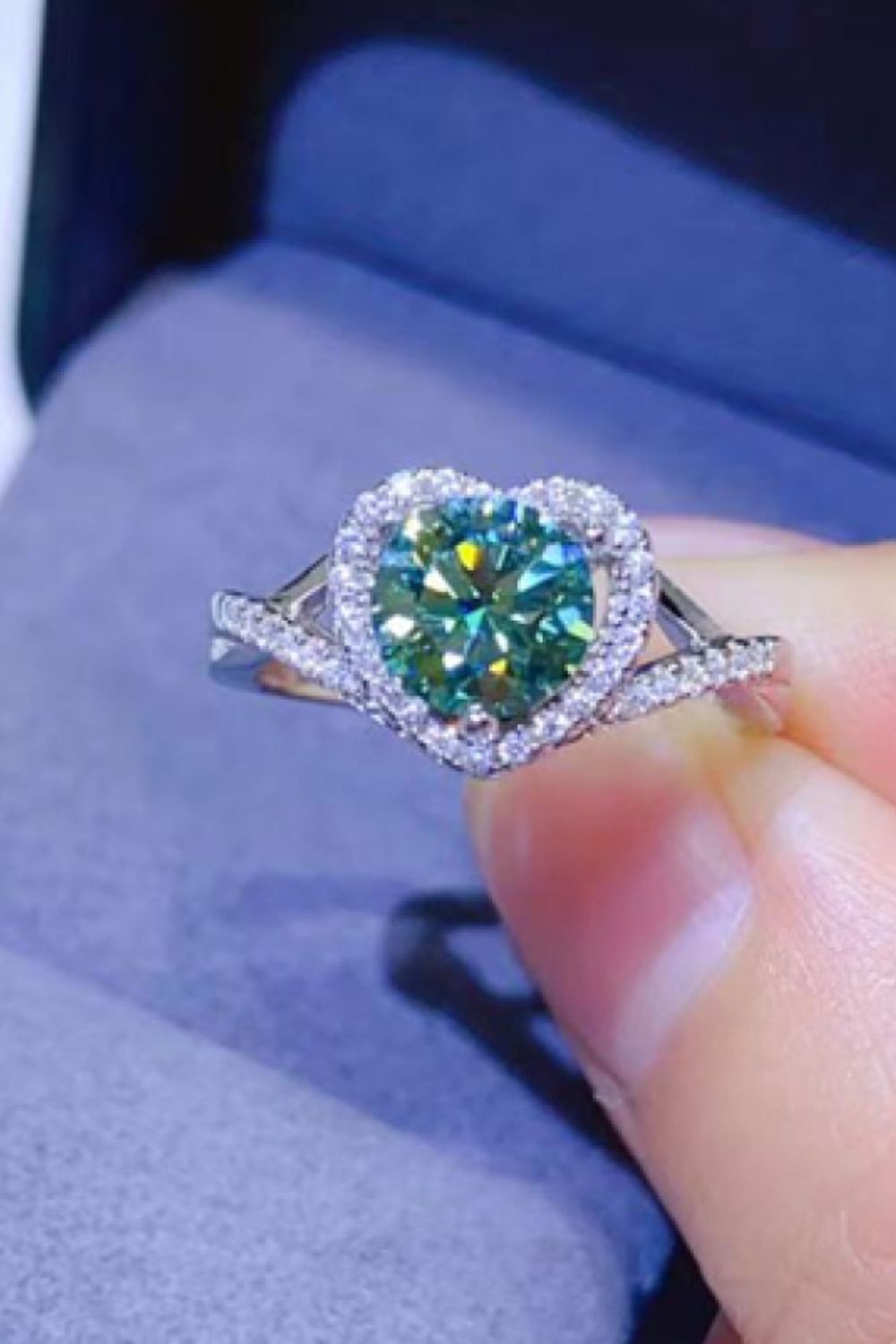 Adored 1 Carat Moissanite 925 Sterling Silver Heart Ring - Treasured Gift's & More