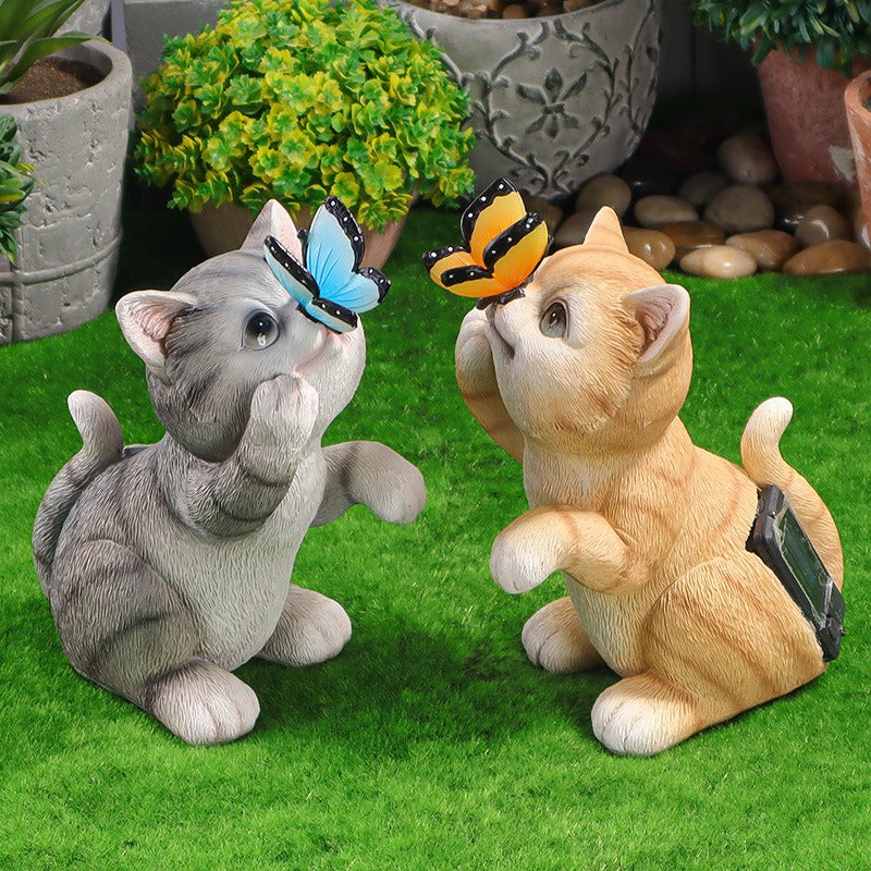 Solar outdoor cat resin night light decoration - Just $25.95! Shop now at Treasured Gift's & More