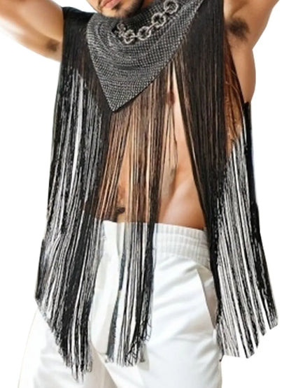 Men's Full Size Tassel Hem Mock Neck Cap Plus Size - Treasured Gift's & More