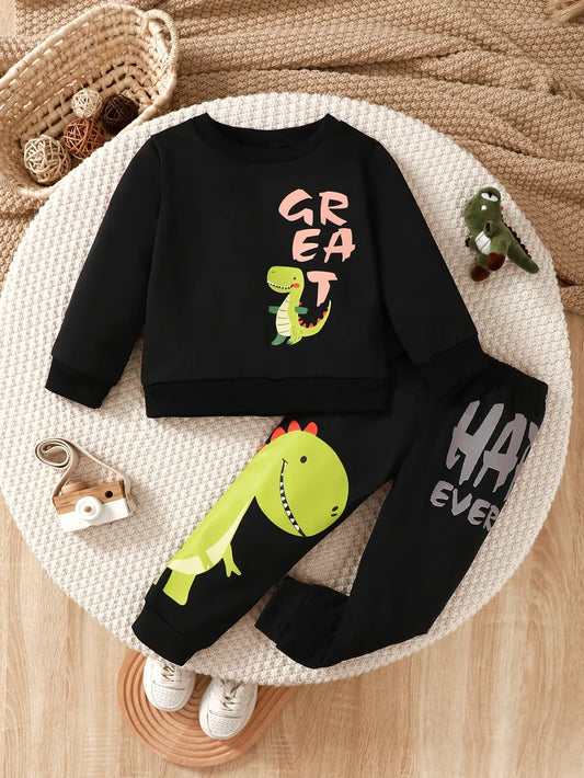 Children's Dinosaur Graphic Sweatshirt and Pants Set - Treasured Gift's & More