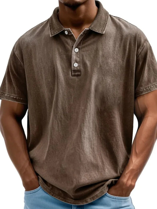 Men's Full Size Collared Neck Short Sleeve Polo Plus Size - Treasured Gift's & More
