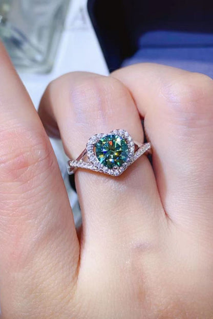Adored 1 Carat Moissanite 925 Sterling Silver Heart Ring - Treasured Gift's & More
