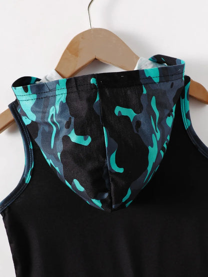 Children's Dinosaur Sleeveless Hooded Top and Pants Set - Treasured Gift's & More