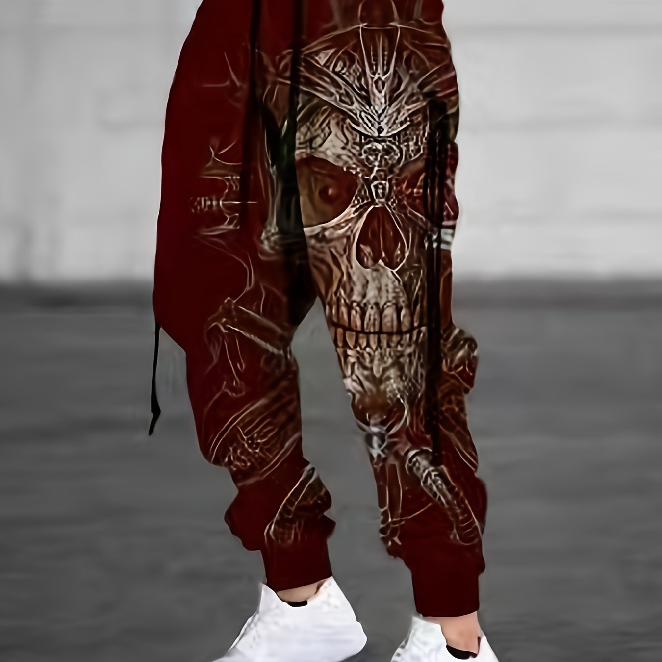 Halloween Skull Print, Men's Drawstring Sweatpants