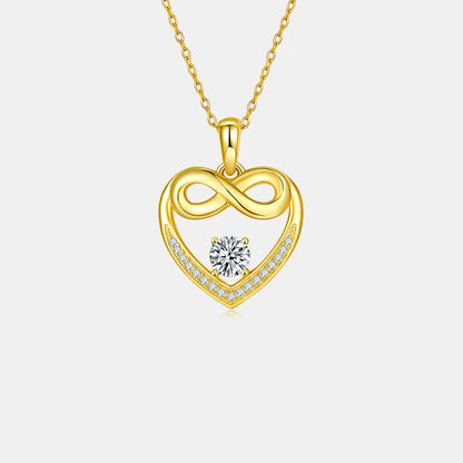 Moissanite 925 Sterling Silver Heart Necklace - Treasured Gift's & More