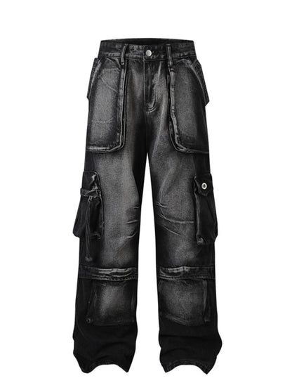 Men's Full Size Washed Cargo Jeans Plus Size - Treasured Gift's & More