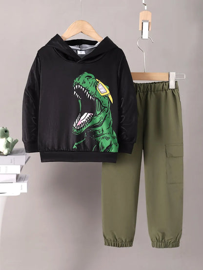 Children's Dinosaur Graphic Hoodie and Pants Set - Treasured Gift's & More
